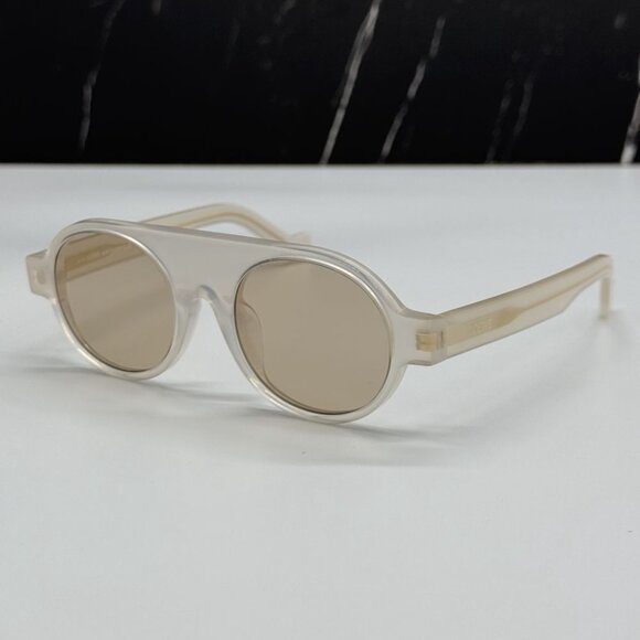 NEW LW40020F 21E LOEWE SUNGLASSES WHITE BROWN ROUND EYEWEAR LOEWE - Picture 3 of 11